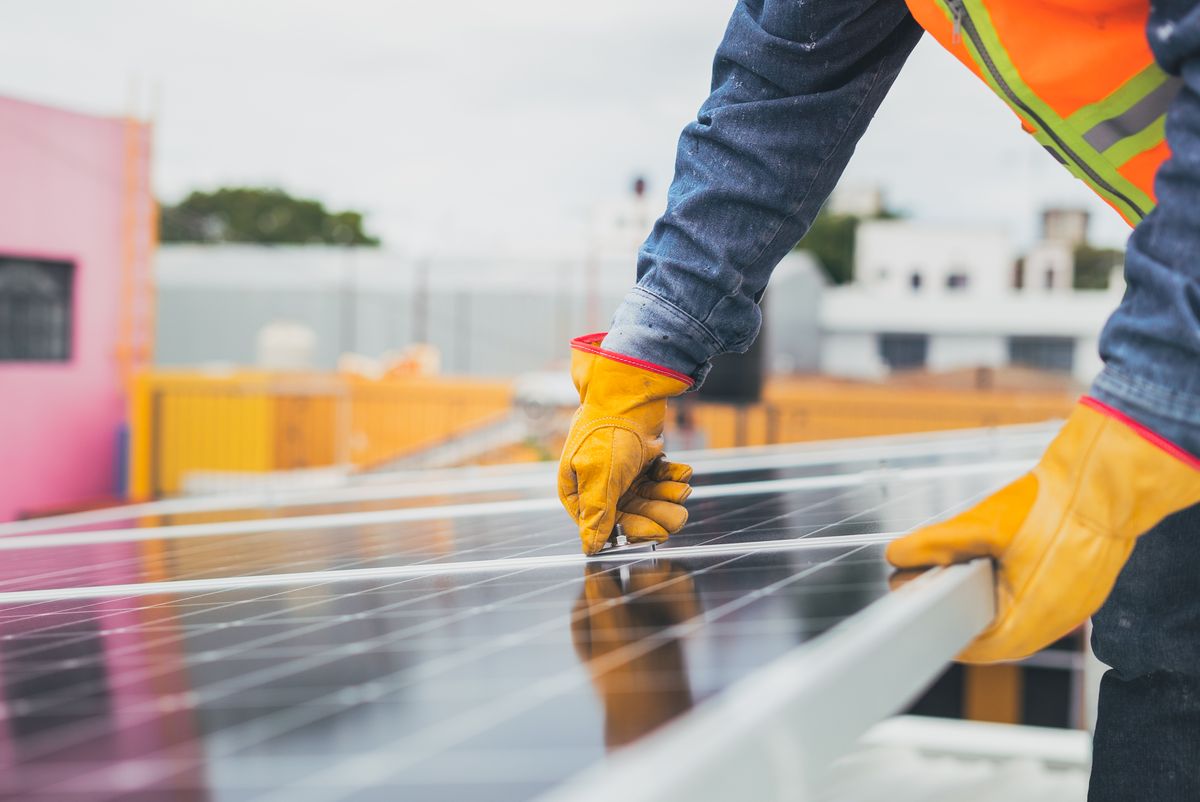 Quality checks being performed on solar equipment before installation